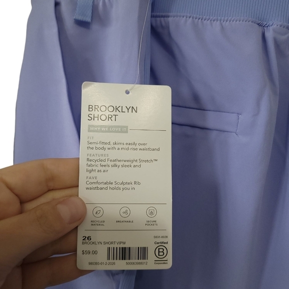 Athleta Brooklyn Shorts Women 3X Periwinkle Blue Lightweight Quick-Dry - Picture 3 of 7